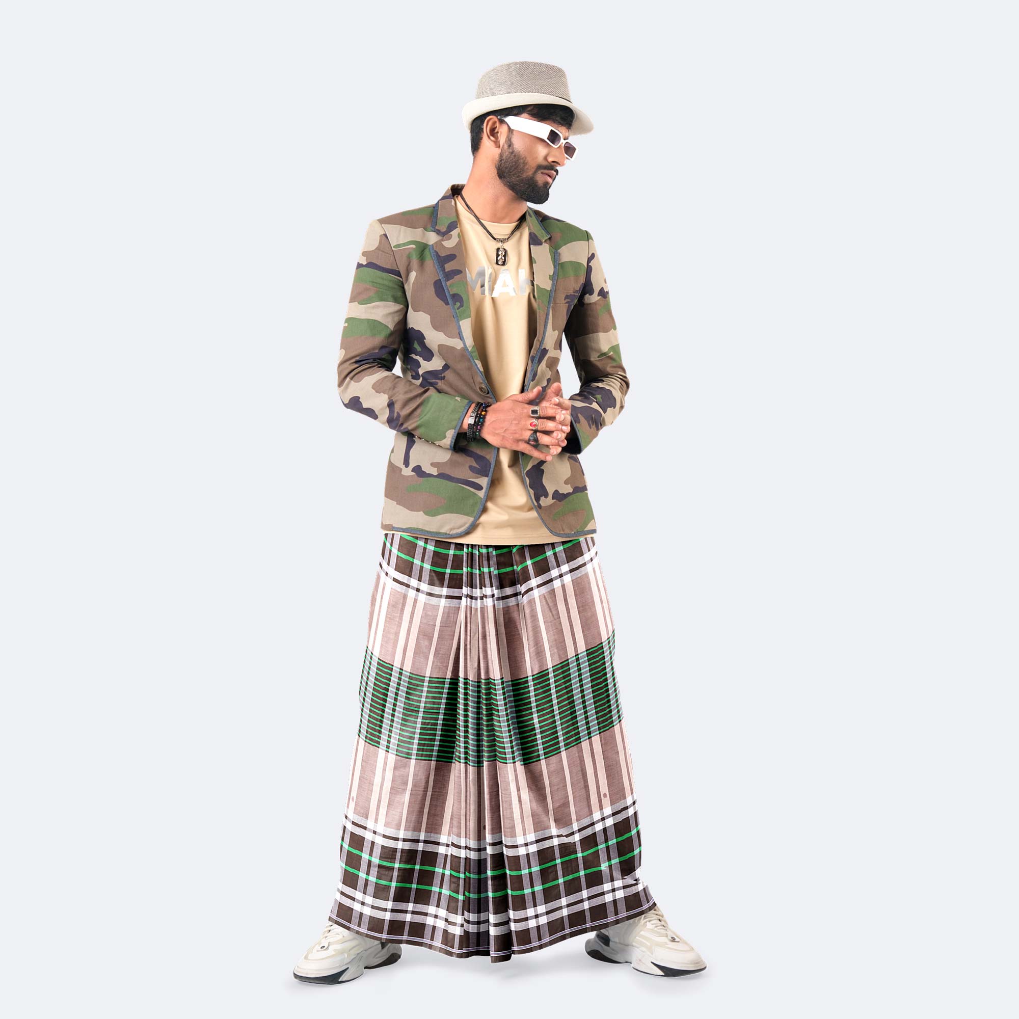 Durable Multicolor Stripe & Check Lungi - Uccha Bilash